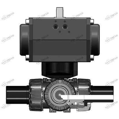 SANIT 227453070300050 3/2-ходовой шаровой кран ТКД, ПП д, 20 - 63 г, ПП Л.С. шт, L-отверстие, Д.А 