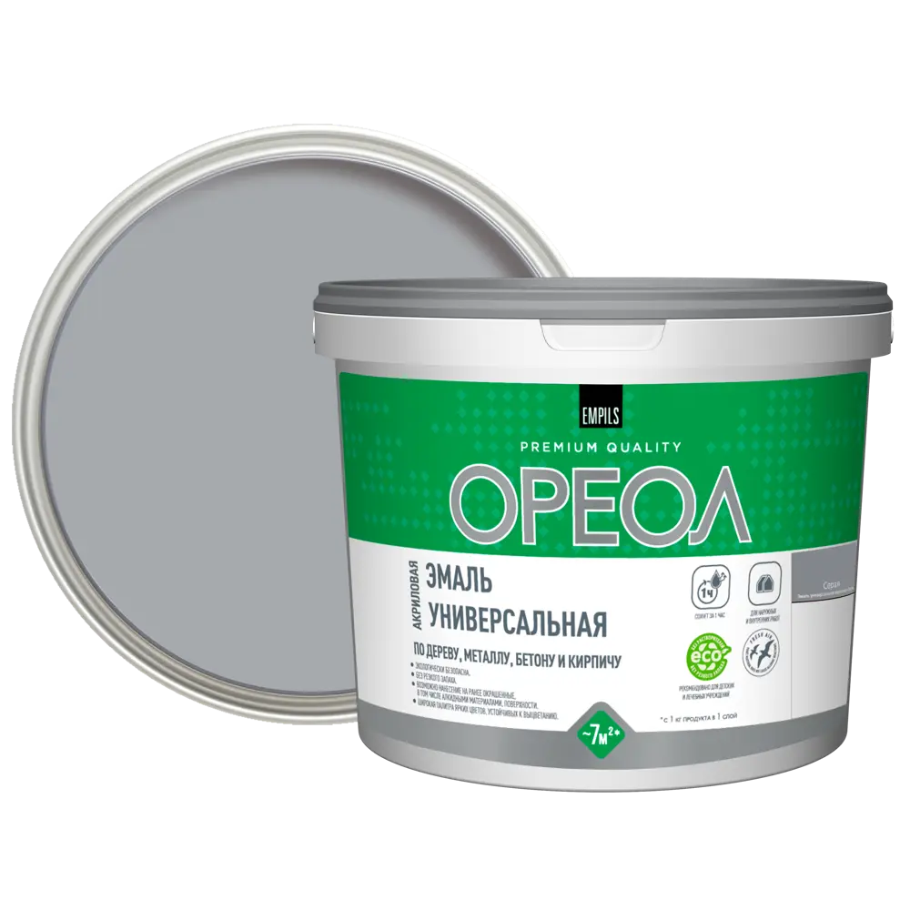 Эмаль универсальная Ореол матовая цвет серый 3 кг STLM-2082620