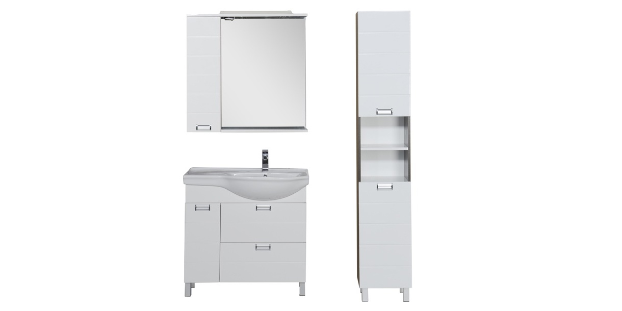 Комплект мебели Aquanet Сити 90 R белый/венге 00177536 - Вид №2