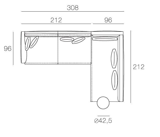 Угловой диван из ткани CTS SALOTTI Ikon ARCH-00031747 - Вид №2