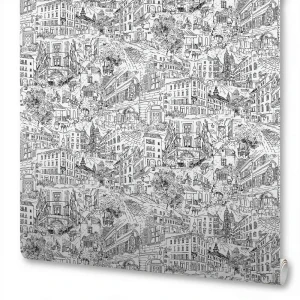 Обои флизелиновые New Age Citi Life черно-белые 1.06 м 167215-92