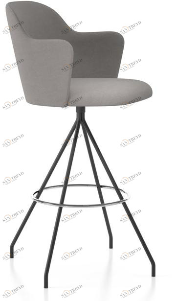 Viccarbe Табурет на козлах из ткани с подлокотниками Aleta sun-id-1501050