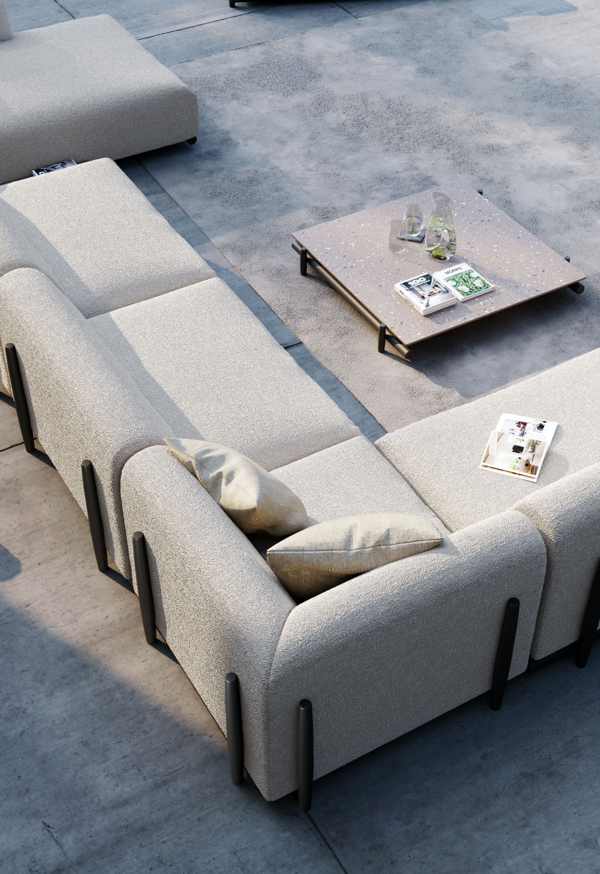 Тканевый модульный угловой садовый диван Unopiù Давос ARCH-00005831 - Вид №6