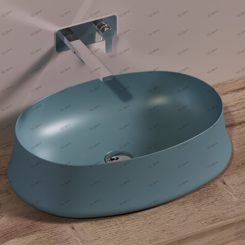 SH04NAVYMATT Накладная раковина на столешницу  овальная Simas Sharp