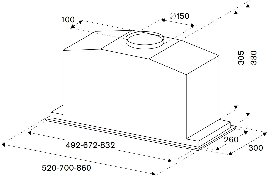 Bertazzoni Встроенная вытяжка из нержавеющей стали со встроенной подсветкой Modern sun-id-1426144 - Вид №1