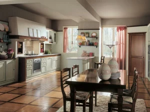 Martini Interiors Кухня из вишневого дерева с полуостровом на заказ Newport