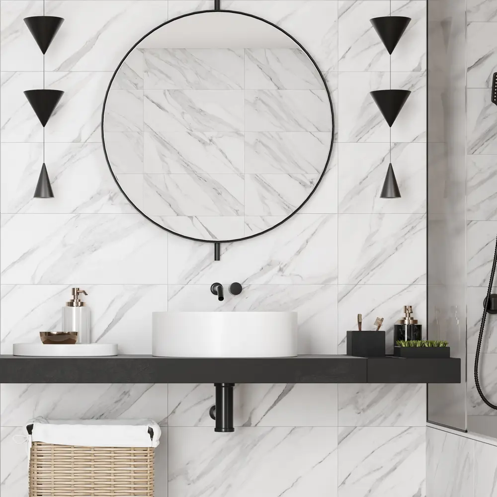 Плитка настенная Gracia Ceramica Tineo A0551Y29601, 25x60 см 1.2 м² глянцевая цвет белый 89340863 STLM-2023605