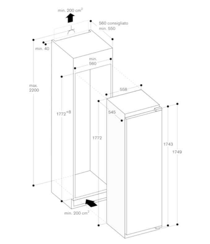 Однодверный встроенный холодильник GAGGENAU серия 200 ARCH-00014057 - Вид №2