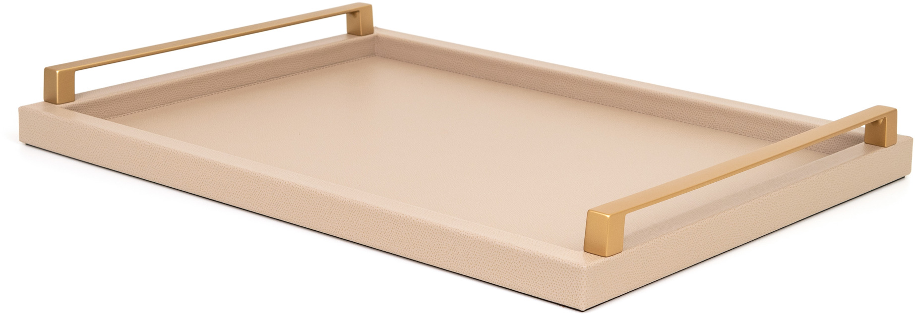 Юпитер Поднос - 50x37 см/металл-хром/зернистая кожа_темно-серый