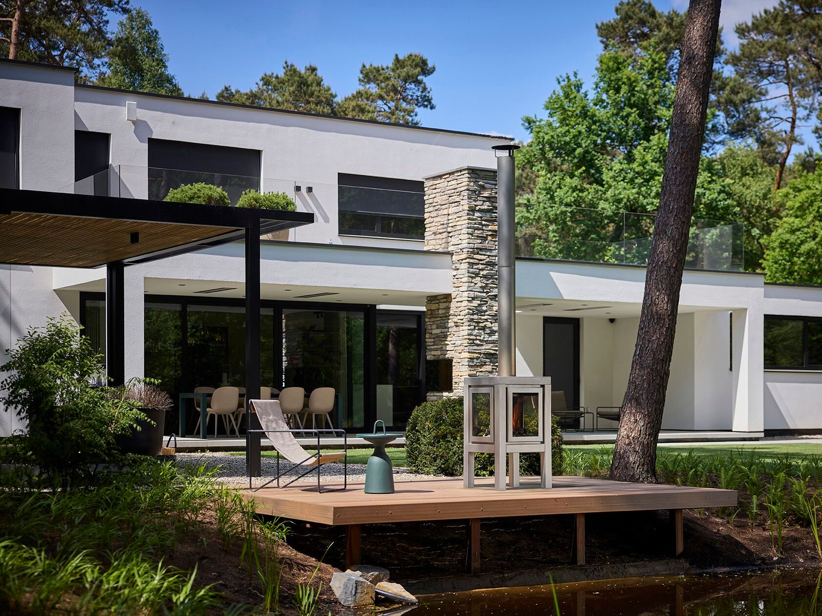 Отдельно стоящий открытый камин из нержавеющей стали RB73 Quaruba ARCH-00140498 - Вид №2