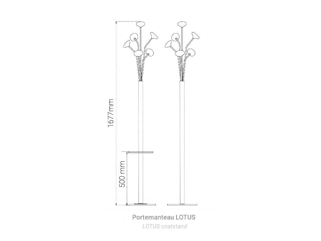 Steel and wood coat stand Manade Lotus, Piléa, Roseau ARCH-00024467 - Вид №5
