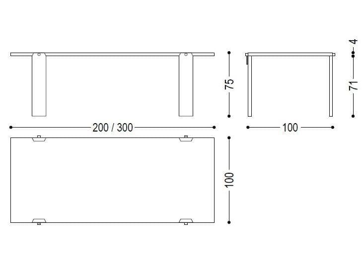 Прямоугольный стол из массива дерева Riva 1920 MORSO ARCH-00054398 - Вид №1