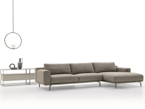 3-местный тканевый диван с полуостровом