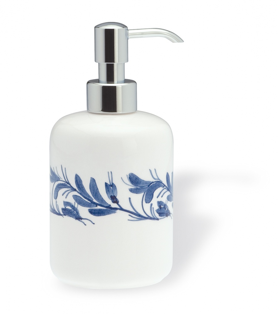 558(39) Stil Haus Nemi, настольный керамический дозатор, цвет хром - белая керамика 