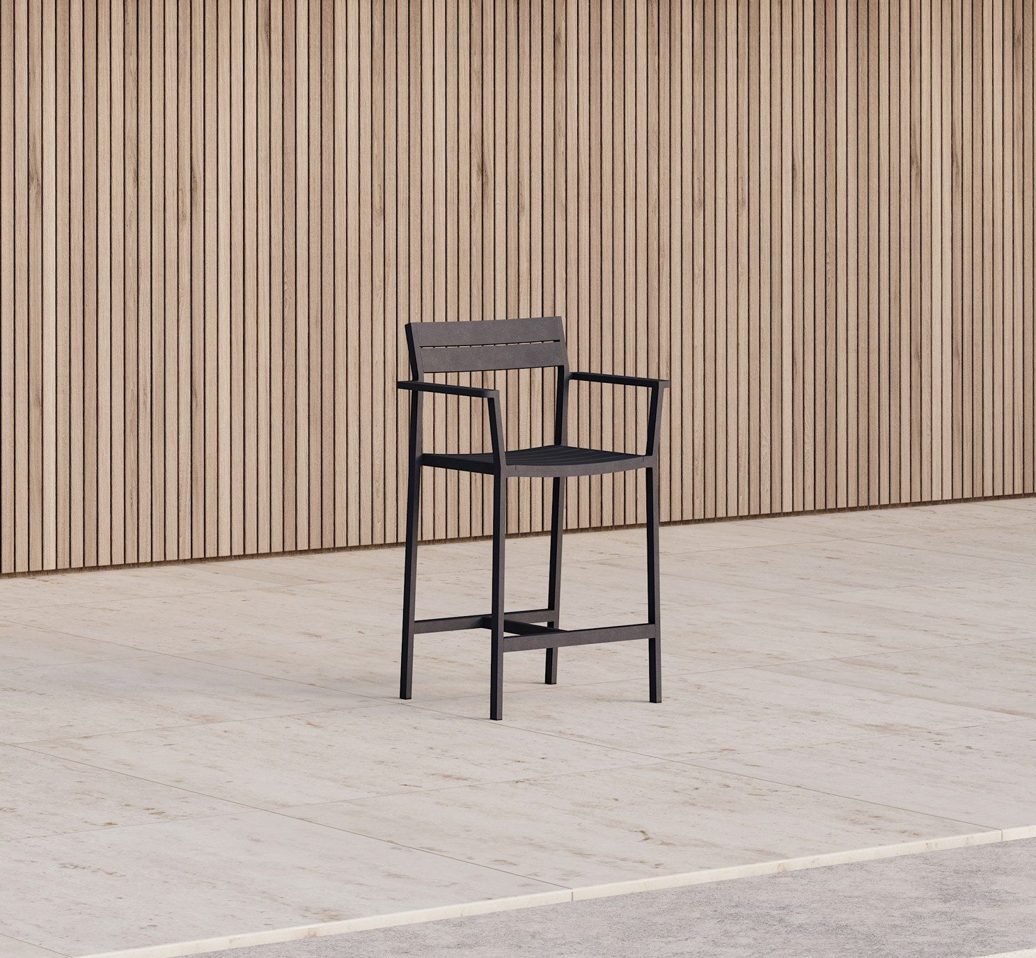 Высокий алюминиевый стул с порошковым покрытием со спинкой Case Eos ARCH-00077614 - Вид №16