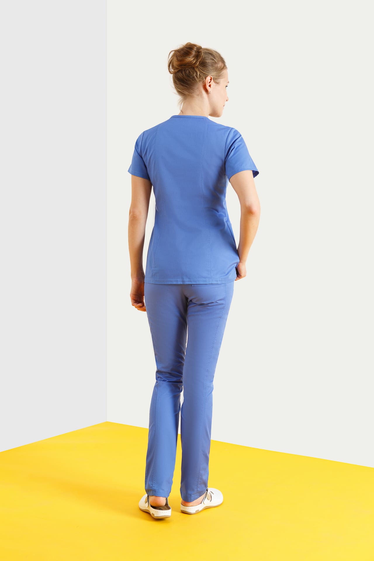 68049 Блузка женская BLUE (голубой) SINDIKA  Медицинская одежда  размер 50 (XL)  - Вид №3