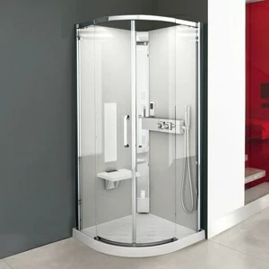 Душевая кабина термостатическая NEXIS 1 R90 HYDRO Novellini NEXIS цвета белое дерево, с высоким душевым поддоном