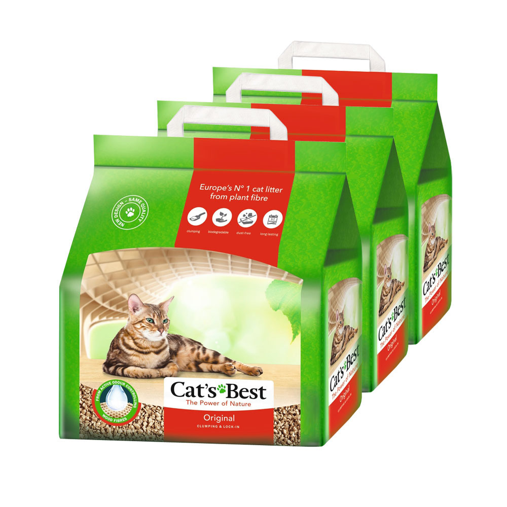 Т0055370*3 Наполнитель для кошачьего туалета Cat"s Best Original древесный комкующийся 5л (упаковка - 3 шт) Cat's Best 