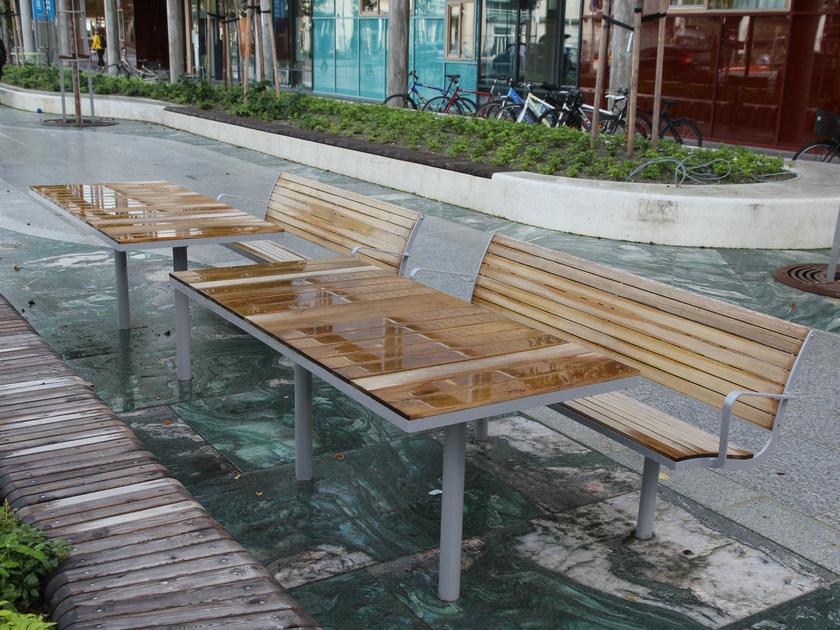 Nola Industrier Скамья из стали и дерева со спинкой Parco sun-id-1385287 - Вид №3