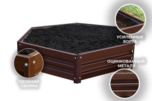 91159240 Клумба усиленная 6-угол-кор 1000х1000х200 мм металл оцинкованная 600 л STLM-0503988 МЕТАЛЛИКА