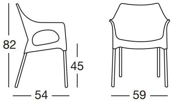 SCAB DESIGN Эргономичное штабелируемое кресло из технополимера с подлокотниками sun-id-1435721 - Вид №6