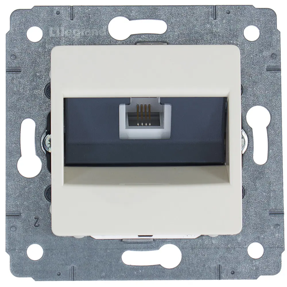 Телефонная розетка встраиваемая Legrand Cariva RJ11, цвет слоновая кость 11647811 STLM-2123272