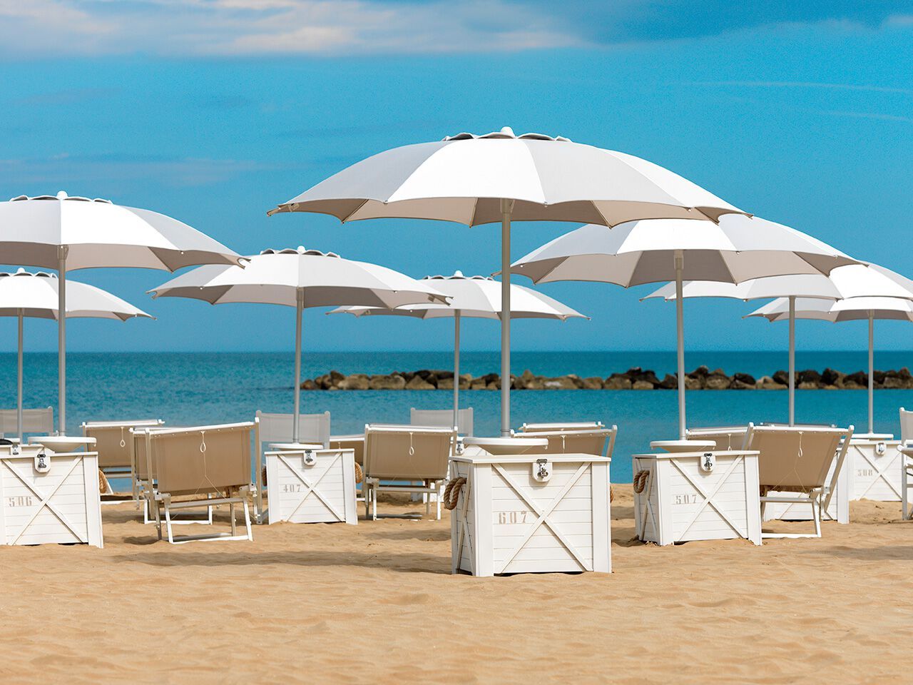 Зонтик из анодированного алюминия и акриловой ткани Crema Outdoor NARCISO ARCH-00037006 - Вид №1