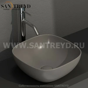 B6Q38AT Накладная раковина на столешницу  квадратная Ceramica Globo T-EDGE