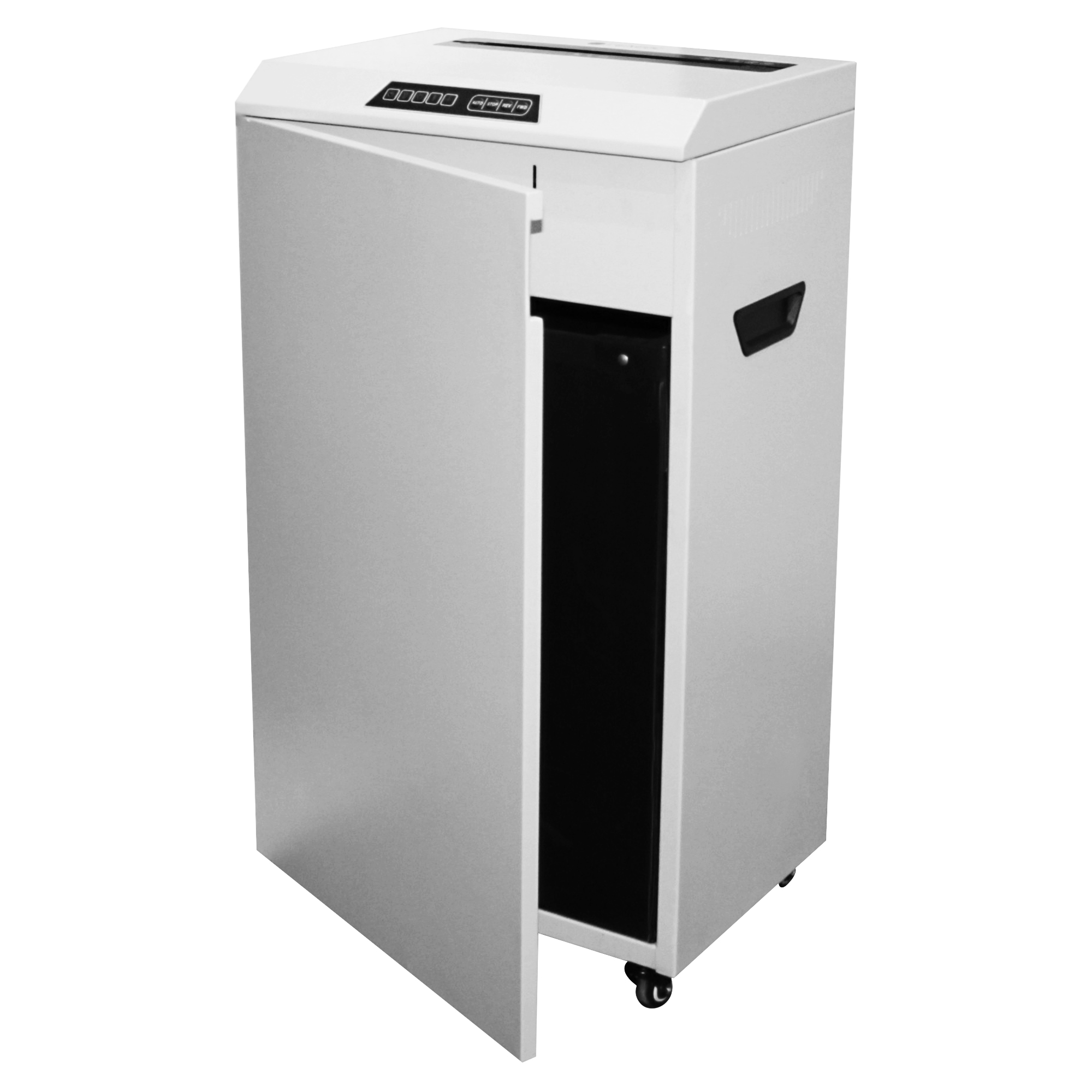 УО90-2 Уничтожитель документов , din p-2 (2 ур-нь секр.), полоса 3,9мм, 36-39 лист (70г/м2), cd/пл.карты/скрепки/скобы, 90 литров Гелеос Santreyd  - Вид №4