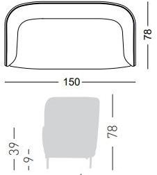 GABER 2-местный тканевый диван Place 281 - Вид №2
