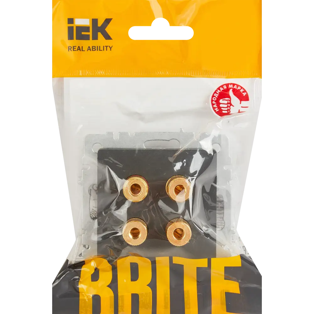 Аудио розетка встраиваемая IEK Brite РА10-БрГ цвет графит STLM-2026205 - Вид №4