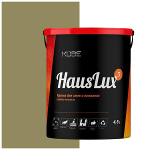 90407997 Краска для стен и потолков Kube HausLux3Kube117 цвет зелёный мох 4.5 л STLM-0218397 UWFKUBE