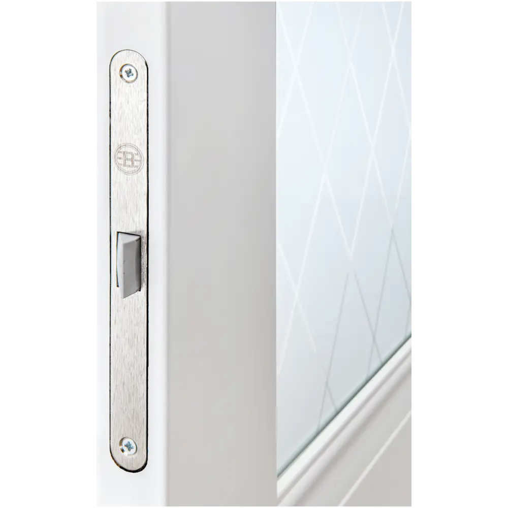 Дверь межкомнатная со стеклом Классико-43 60x200 см Hardflex белый с замком и петлями PORTIKA STLM-2210083 - Вид №4
