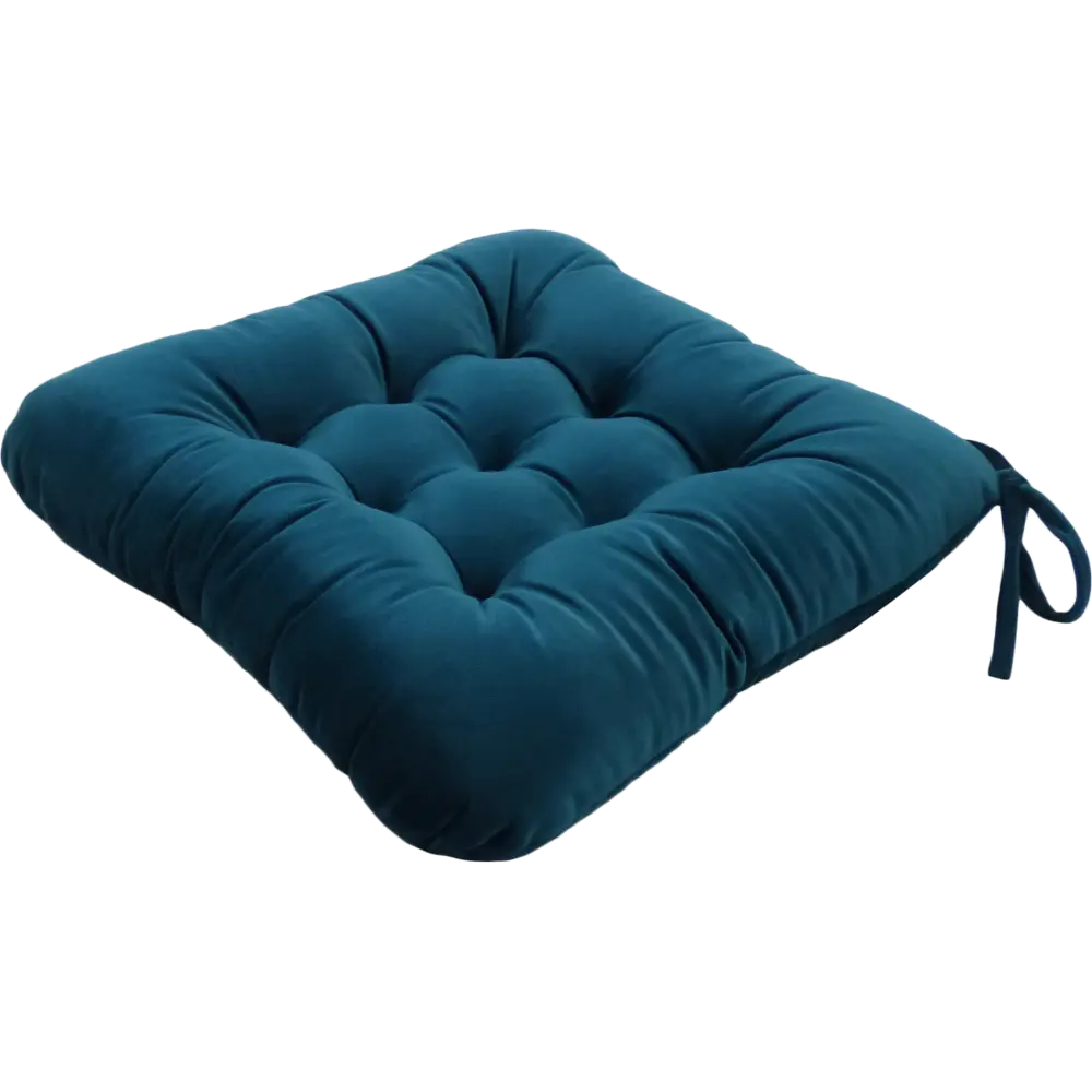 Подушка для стула Бархат 40x36x6 см цвет морская глубина LINEN WAY STLM-2007927 - Вид №1