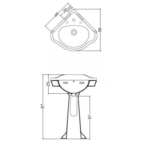42620 Подвесная раковина настенная овальная  Contea Santreyd - Вид №1