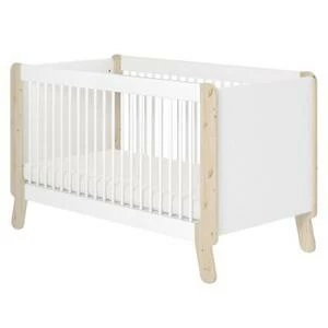 Кроватка детская Flexa Näst, белая с лакированными ножками