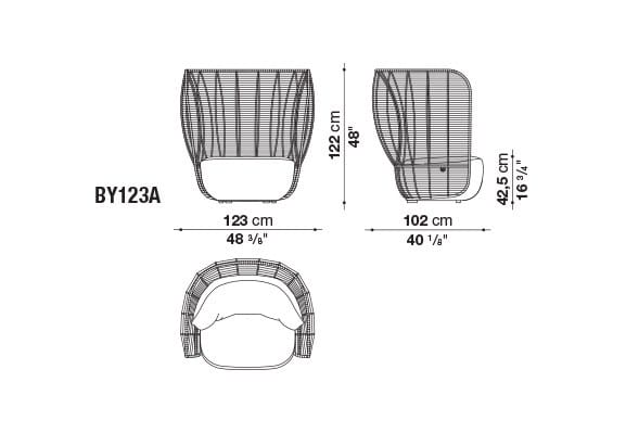 Садовое кресло с высокой спинкой B&B Italia Outdoor Bay ARCH-00129494 - Вид №3