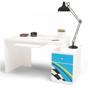 Стол модульный ABC-KING Г Тумба 400 La-Man ПРАВЫЙ голубой