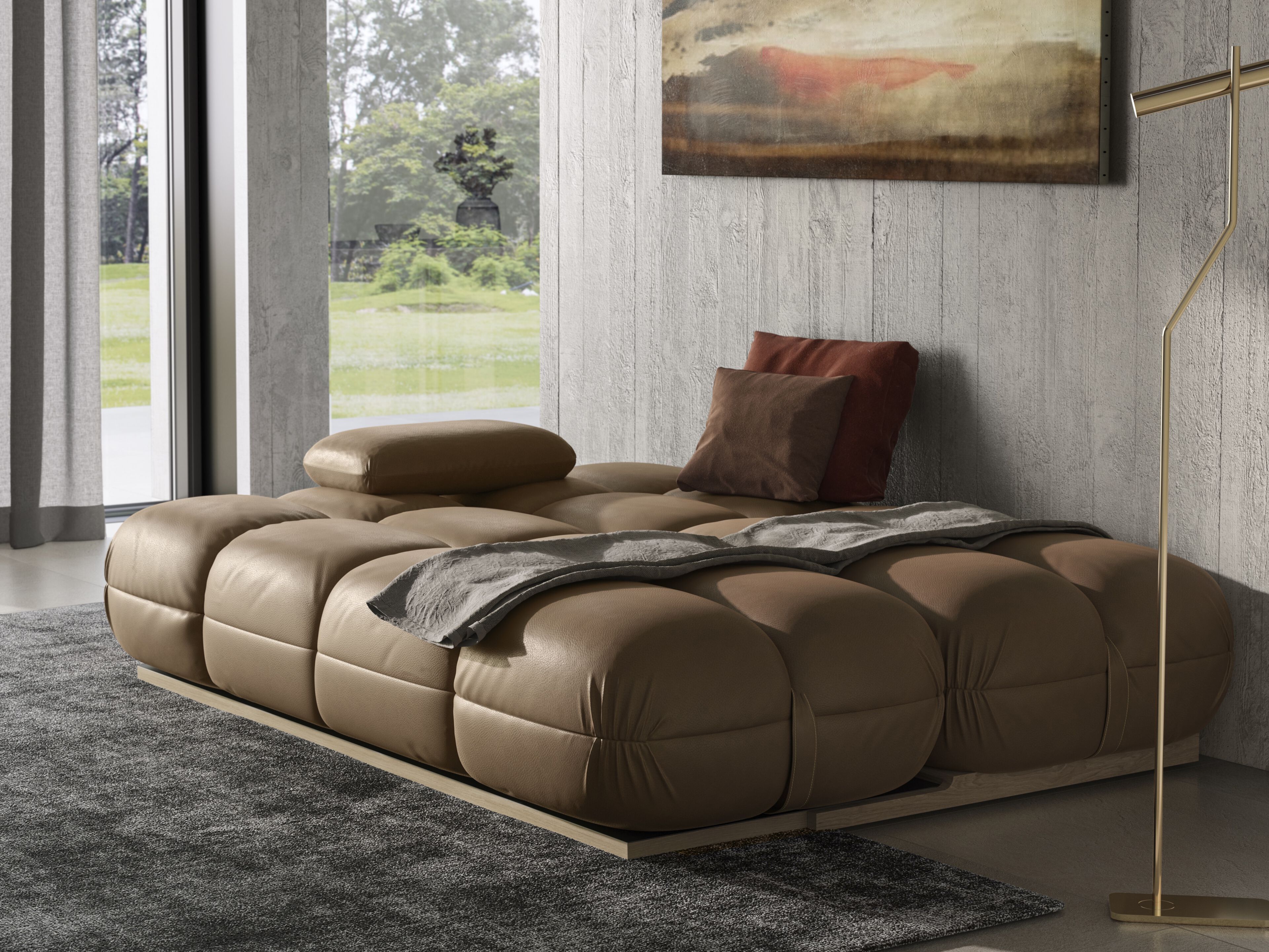 Кожаный диван-кровать Natuzzi Italia SOHAY ARCH-00051550 - Вид №1