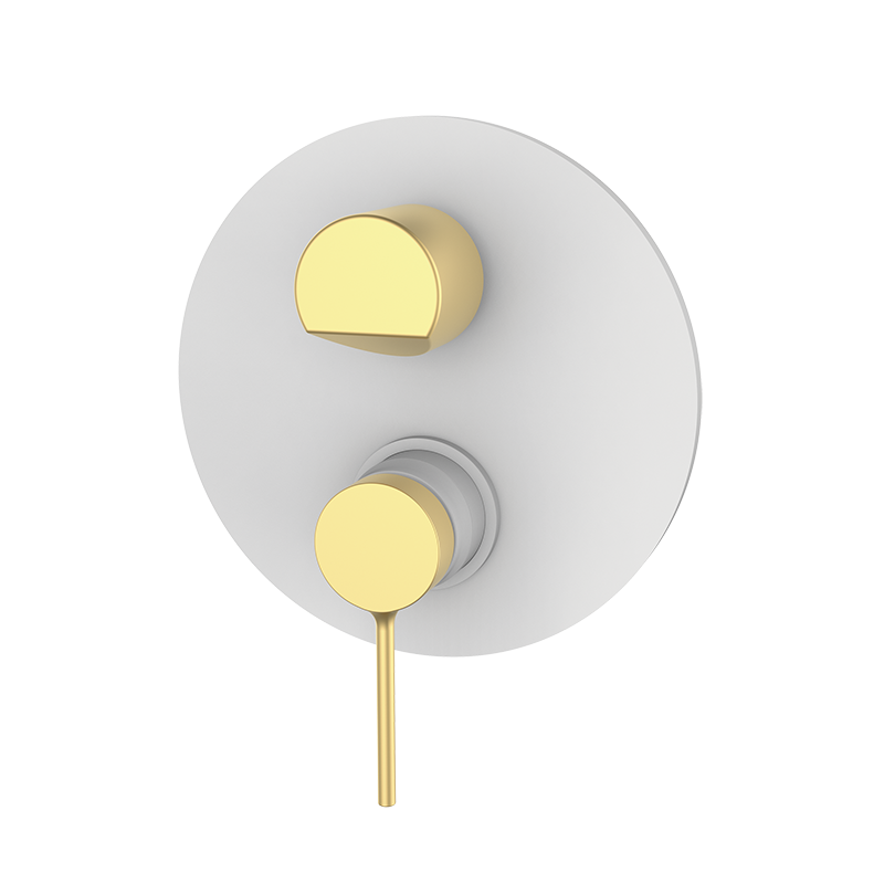 47135417 PREMIUM Белый Встроенный смеситель с переключателем Белое Матовое Золото GRB MIXERS 