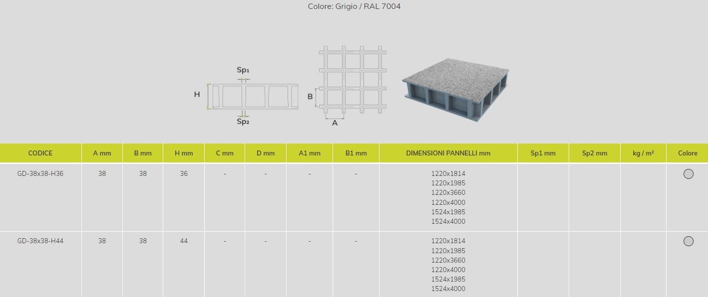 Сетка из армированного стекловолокном полиэстера (PRFV) P-TREX P-TREX G ARCH-00083824 - Вид №1