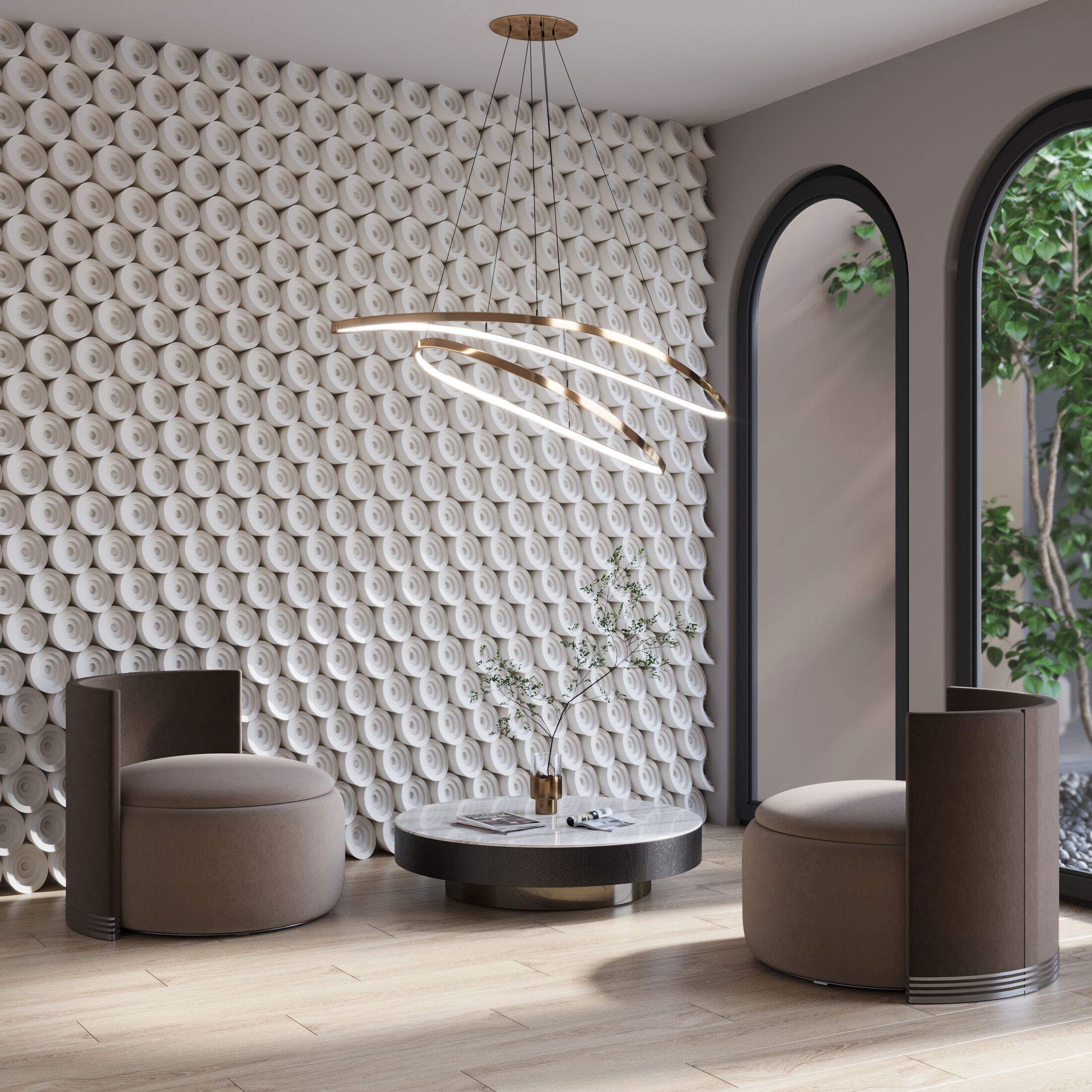 Трехмерное гипсовое покрытие WallDeco дизайн ARCH-00144031