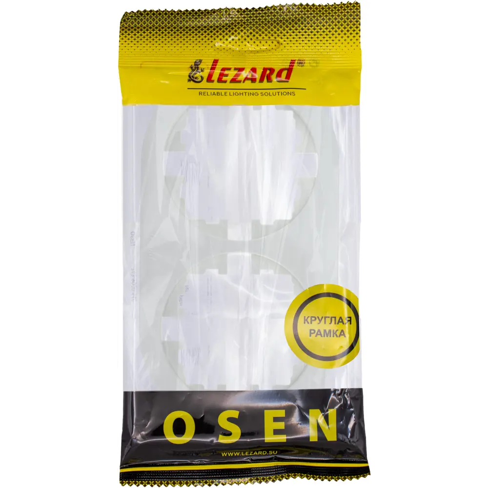 Рамка Lezard Vesna для розеток и выключателей - 2 поста, круглая белая 89424718 STLM-1564915 - Вид №2