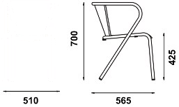 Adico Штабелируемый металлический садовый стул с подлокотниками sun-id-1350546 - Вид №6