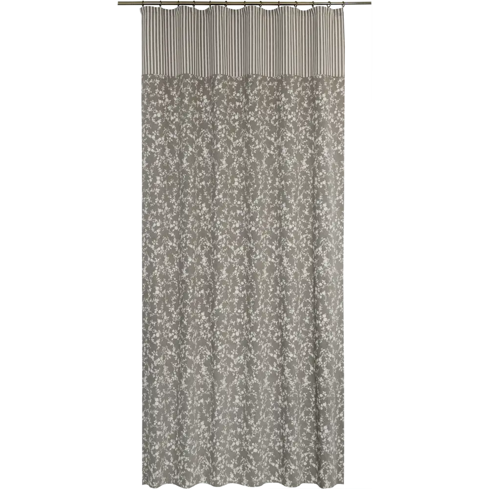 Штора на ленте Daily, 160x280 см, цветы, цвет серо-коричневый GARDEN STLM-2044251