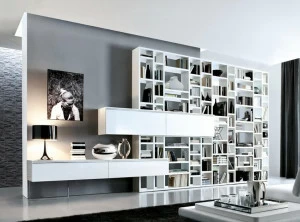 MisuraEmme Модульный книжный шкаф с ящиками и подвесным модулем Misuraemme