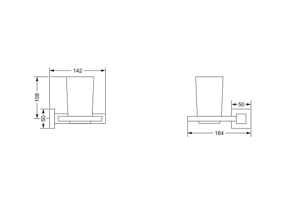 Стакан с настенным держателем JOERGER Empire II 626.00.036.000 - Вид №1