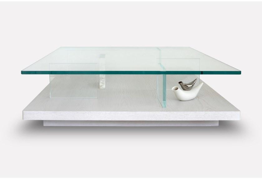 MORADA Прямоугольный журнальный столик из дерева и стекла Puro Puro ct - Вид №1