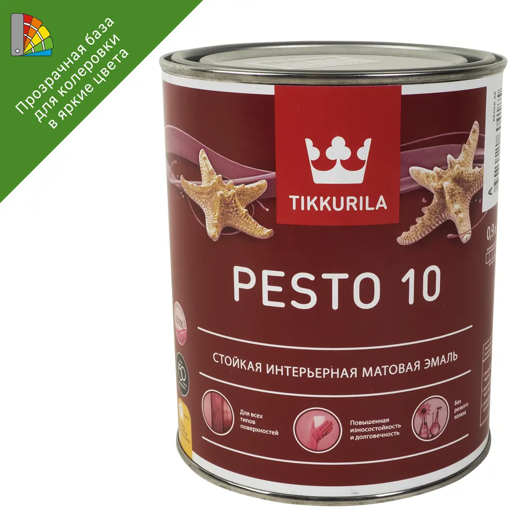 Эмаль Tikkurila Pesto 10 матовая прозрачная для колеровки 0.9 л 14195953 STLM-0854935