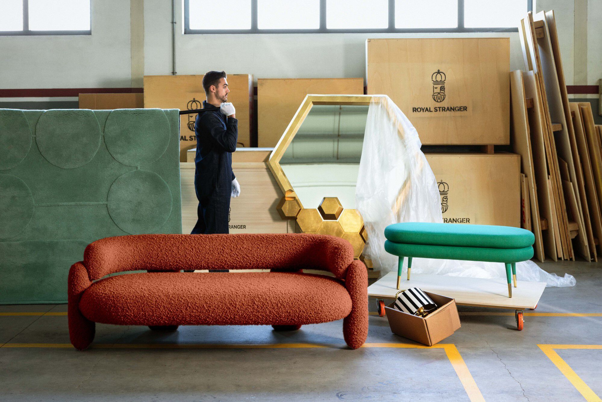 Бархатная мягкая скамейка ROYAL STRANGER MARSHMALLOW ARCH-00109711 - Вид №9